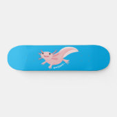 Cute roze happy axolotl skateboard (Horizontaal)