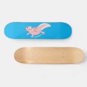 Cute roze happy axolotl skateboard (Horizontaal)