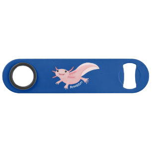 Cute roze happy axolotl speed flessenopener