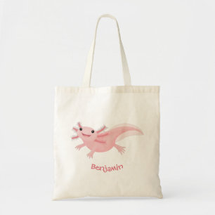 Cute roze happy axolotl tote bag