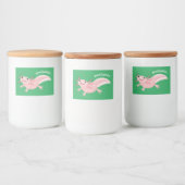 Cute roze happy axolotl voedselcontainer etiket (Flessen)