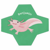 Cute roze happy axolotl voetbal (Enkel)