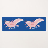 Cute roze happy axolotl yogamat (Achterkant (horizontaal))