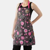 Cute Roze Hart en Bloem Hondenmoeder Fotocollage Schort (Insitu)