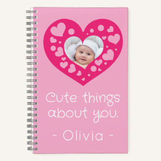 Cute roze hart fotolijst aandenken notitieboek