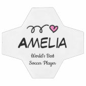 Cute roze hart gepersonaliseerd voetbal voor meisj (Enkel)