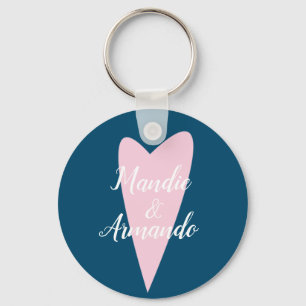 Cute Roze Hart Koppels Naam Sleutelhanger