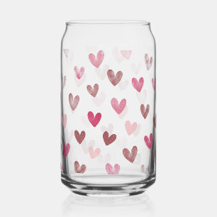 Cute Roze Hart Patroon – Romantisch & Stijlvol Ont Blikvorm Glas