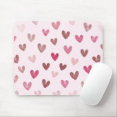 Cute Roze Hart Patroon – Romantisch &Stijlvol Ontw Muismat (Met muis)