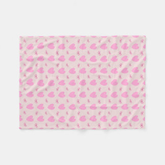 Cute Roze Harten en Strikken Patroon Fleece Deken