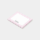 Cute roze harten op White Girly Name Post the Note (Schuin)