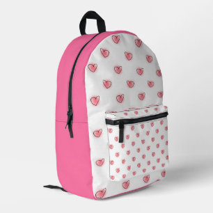 Cute Roze Hartjes Patroon Bedrukte Rugzak