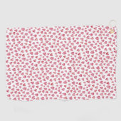 Cute roze hartpatroon golfhanddoek (Horizontaal)