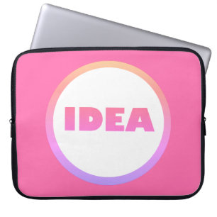 Cute Roze Idee Cirkel Focus Laptop Hoes