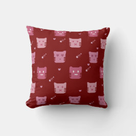 Cute Roze Kat Patroon Voor Kat Liefhebber Huisdeco Kussen