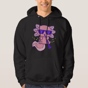 Cute roze Kawaii Axolotl met glasvezel Hoodie