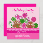 Cute roze kerstdrenbreads kaart (Voorkant / Achterkant)