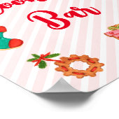 Cute roze kerstkeukenborden poster (Hoek)