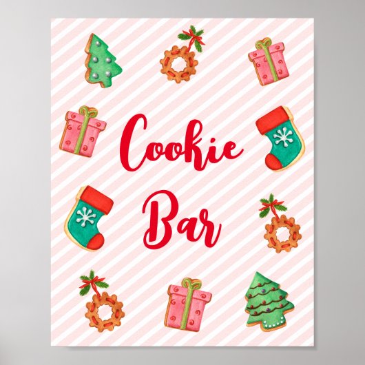 Cute roze kerstkeukenborden poster (Voorkant)