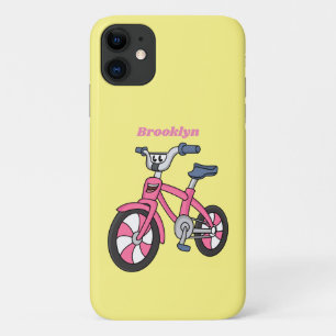 Cute roze kinder fietsenafbeelding cartoon iPhone 11 hoesje