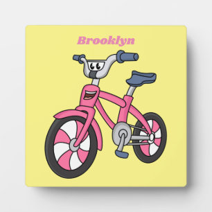 Cute roze kinder fietsenafbeelding cartoon fotoplaat