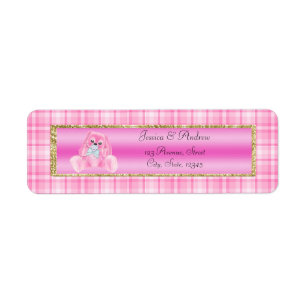Cute Roze Konijn Baby Shower Etiket