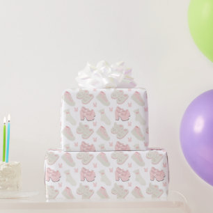 Cute Roze Konijn Schoenen Patroon Cadeaupapier