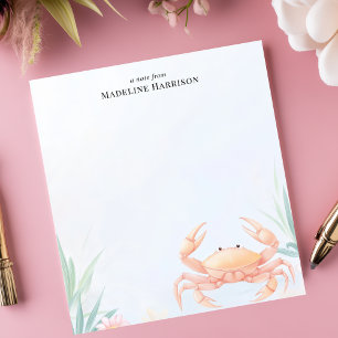 Cute Roze Krab Zeevaart Thema Strand Persoonlijke Notitieblok
