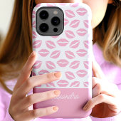 Cute Roze Lippenstift Kusjes Script Naam Case-Mate iPhone Case
