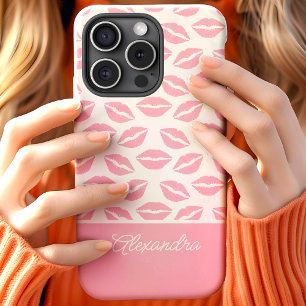 Cute Roze Lippenstift Kusjes Script Naam