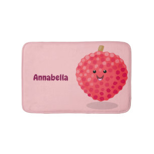 Cute roze lychee cartoon afbeelding badmat
