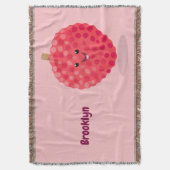 Cute roze lychee cartoon afbeelding deken (Voorkant Verticaal)