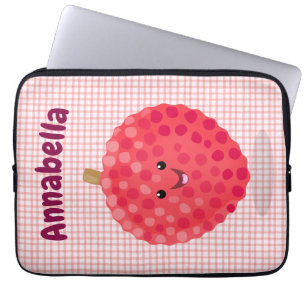 Cute roze lychee cartoon afbeelding laptop sleeve