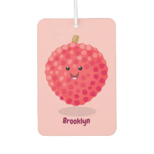 Cute roze lychee cartoon afbeelding luchtverfrisser
