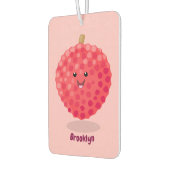 Cute roze lychee cartoon afbeelding luchtverfrisser (Links)
