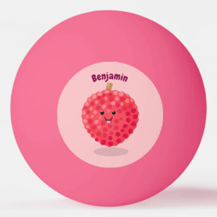 Cute roze lychee cartoon afbeelding pingpongballen