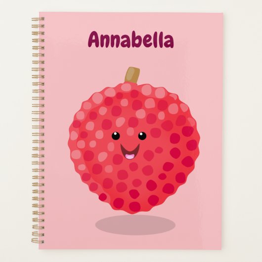 Cute roze lychee cartoon afbeelding planner (Voorkant)