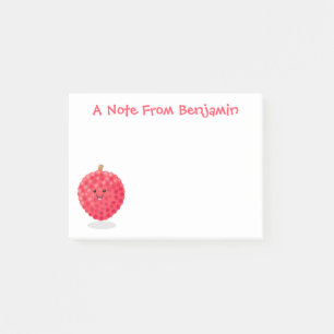 Cute roze lychee cartoon afbeelding post-it® notes