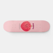 Cute roze lychee cartoon afbeelding skateboard (Horizontaal)