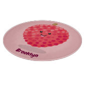 Cute roze lychee cartoon afbeelding snijplank (Hoek)