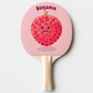 Cute roze lychee cartoon afbeelding tafeltennisbatje