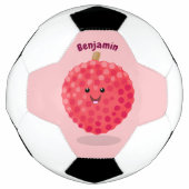 Cute roze lychee cartoon afbeelding voetbal (Voorkant)