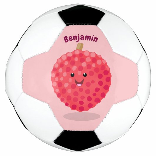 Cute roze lychee cartoon afbeelding voetbal (Voorkant)