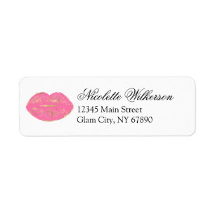 Cute Roze Make-up Lipglans Retouradres Etiket
