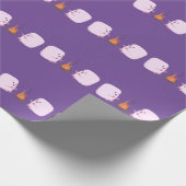 Cute roze marshmallows by kamp fire cartoon cadeaupapier (Hoek)