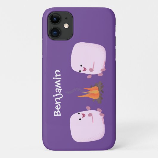 Cute roze marshmallows by kamp fire cartoon Case-Mate iPhone case (Achterkant)
