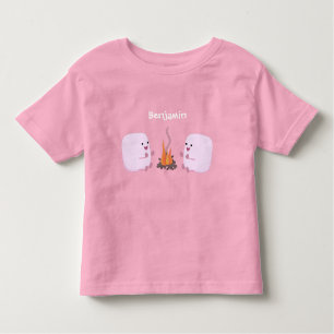 Cute roze marshmallows by kamp fire cartoon kinder shirts
