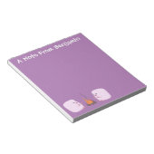 Cute roze marshmallows by kamp fire cartoon notitieblok (Schuin)