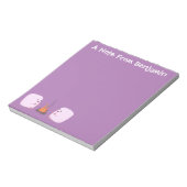 Cute roze marshmallows by kamp fire cartoon notitieblok (Gedraaid)