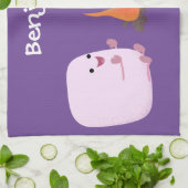 Cute roze marshmallows by kamp fire cartoon theedoek (Gevouwen)